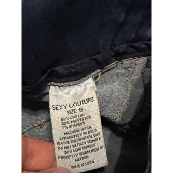 Sexy Couture Sz 15 Juniors Colombian Design Heart Butt Lift Push Up Skinny Jeans - Picture 8 of 10